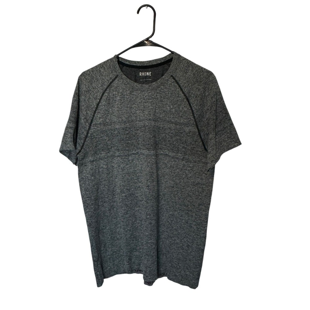 Rhone Seamless Shirt Mens Large Gray Performance Athletic Training Gym Workout